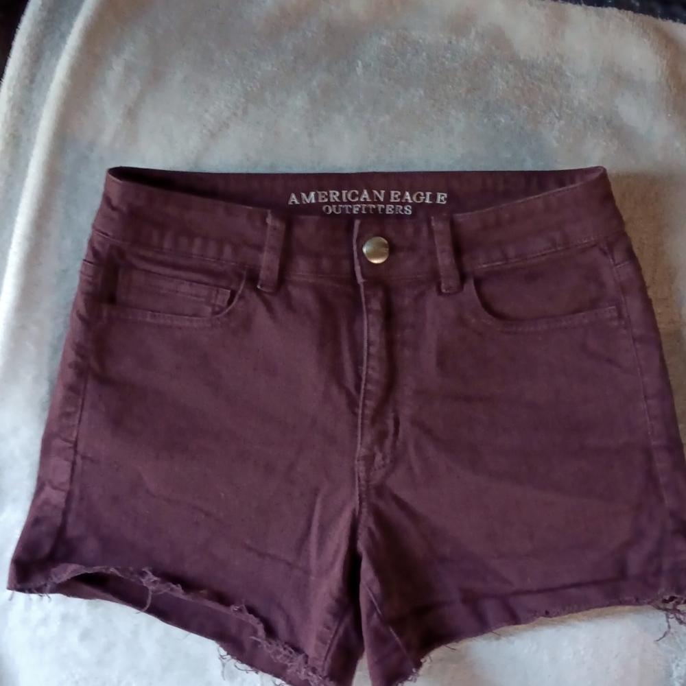 American Eagle Outfitters Women’s Maroon Denim Jean Shorts